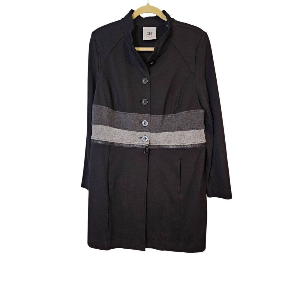 Cabi Osaka Nights black and gray convertible zip off jacket. Size L.